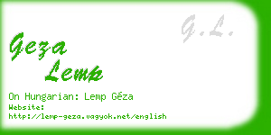 geza lemp business card